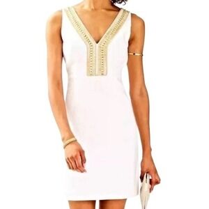 Lilly Pulitzer Eliot Embellished Shift Dress in Resort White Size 2
